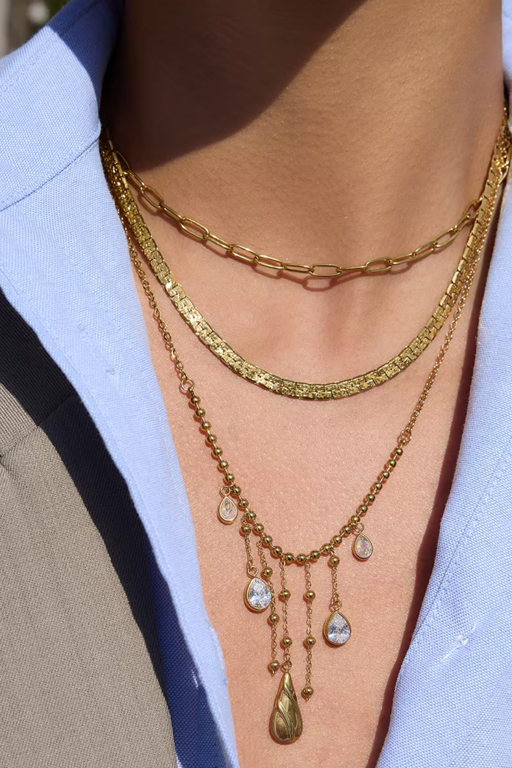 Elara Crystal Drop Necklace