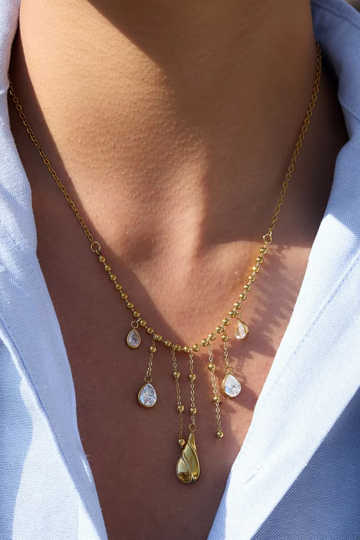 Elara Crystal Drop Necklace